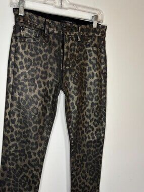 FIDELITY NEW Sola Mid-Rise Ankle Womens 27 Leopard Black Tan $395 Retail